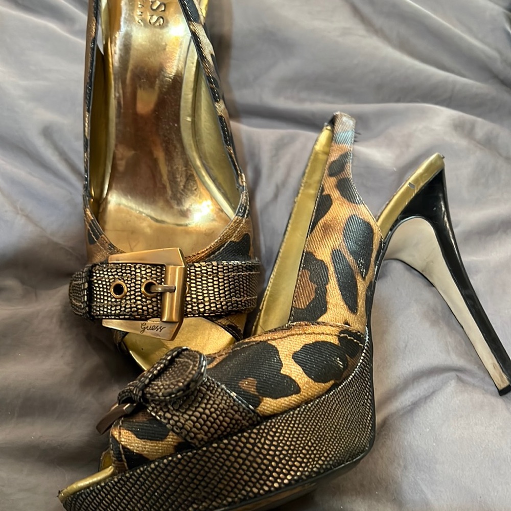 Guess by Marciano platform leopard heel. 7
